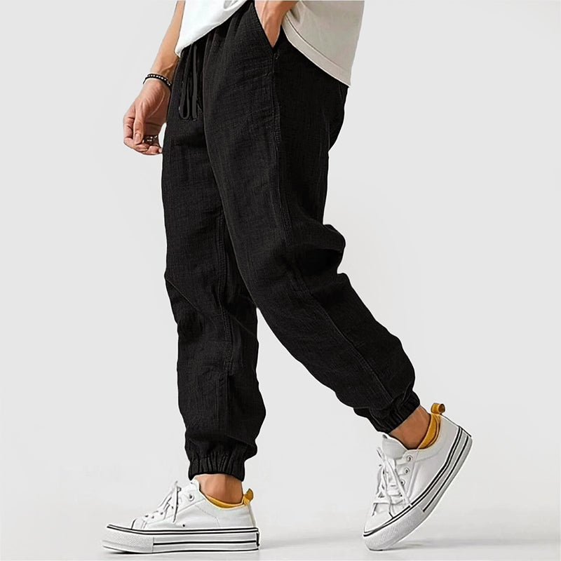 Callan - Men's Linen-Look Drawstring Jogger Pants