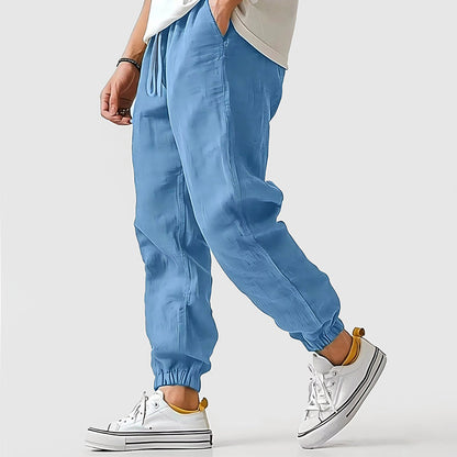 Callan - Men's Linen-Look Drawstring Jogger Pants