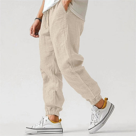 Callan - Men's Linen-Look Drawstring Jogger Pants