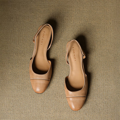 Chic Genuine Leather Slingback Heels