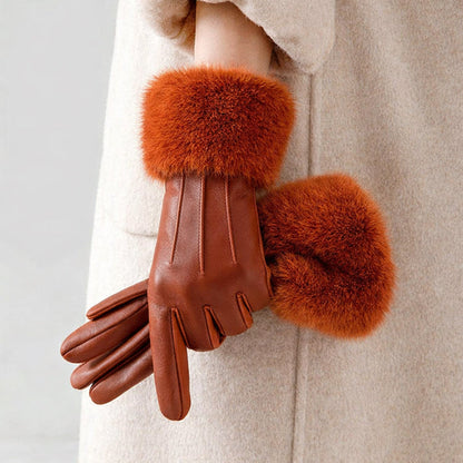 Chloé Montclair Gloves with Faux Fur Cuff