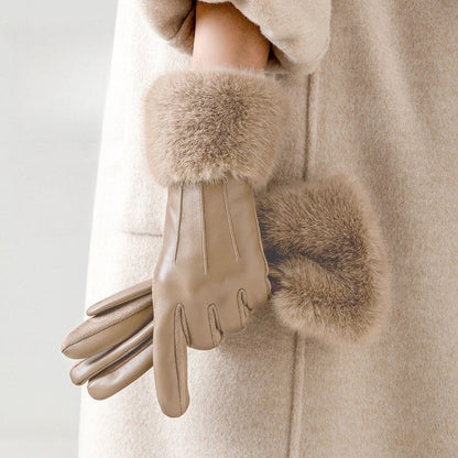 Chloé Montclair Gloves with Faux Fur Cuff