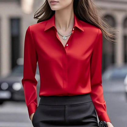 Chloé Montclair Office Blouse with Turn-Down Collar