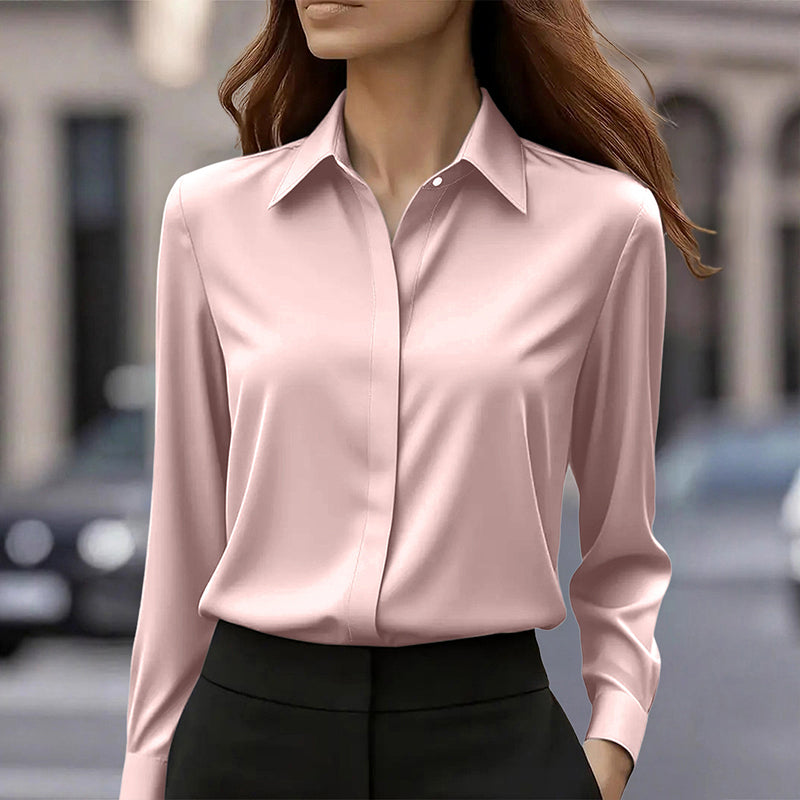 Chloé Montclair Office Blouse with Turn-Down Collar