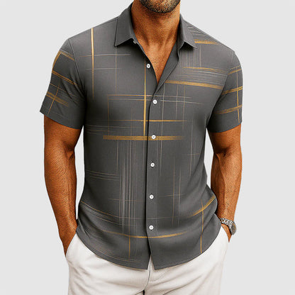 Christopher - Men’s Silk-Feel Patterned Button-Up Shirt
