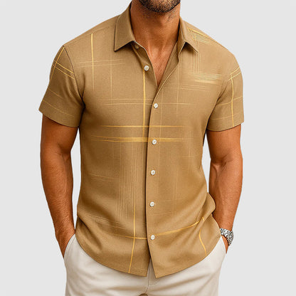 Christopher - Men’s Silk-Feel Patterned Button-Up Shirt