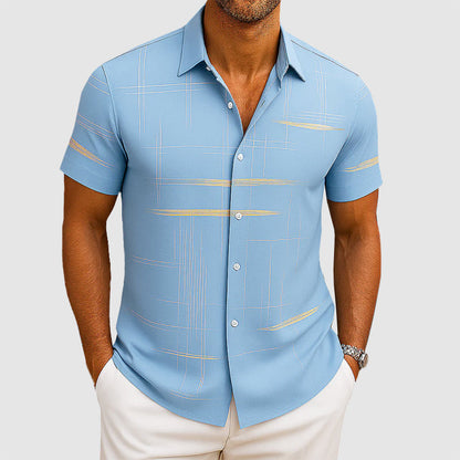 Christopher - Men’s Silk-Feel Patterned Button-Up Shirt
