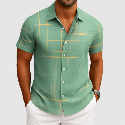 Christopher - Men’s Silk-Feel Patterned Button-Up Shirt
