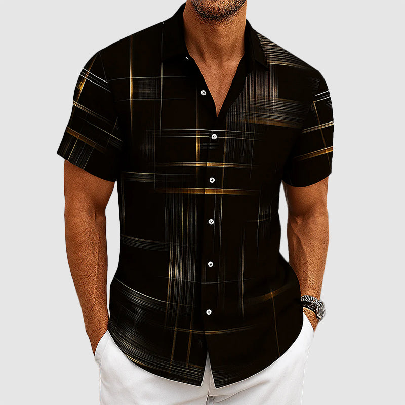 Christopher - Men’s Silk-Feel Patterned Button-Up Shirt