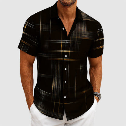 Christopher - Men’s Silk-Feel Patterned Button-Up Shirt