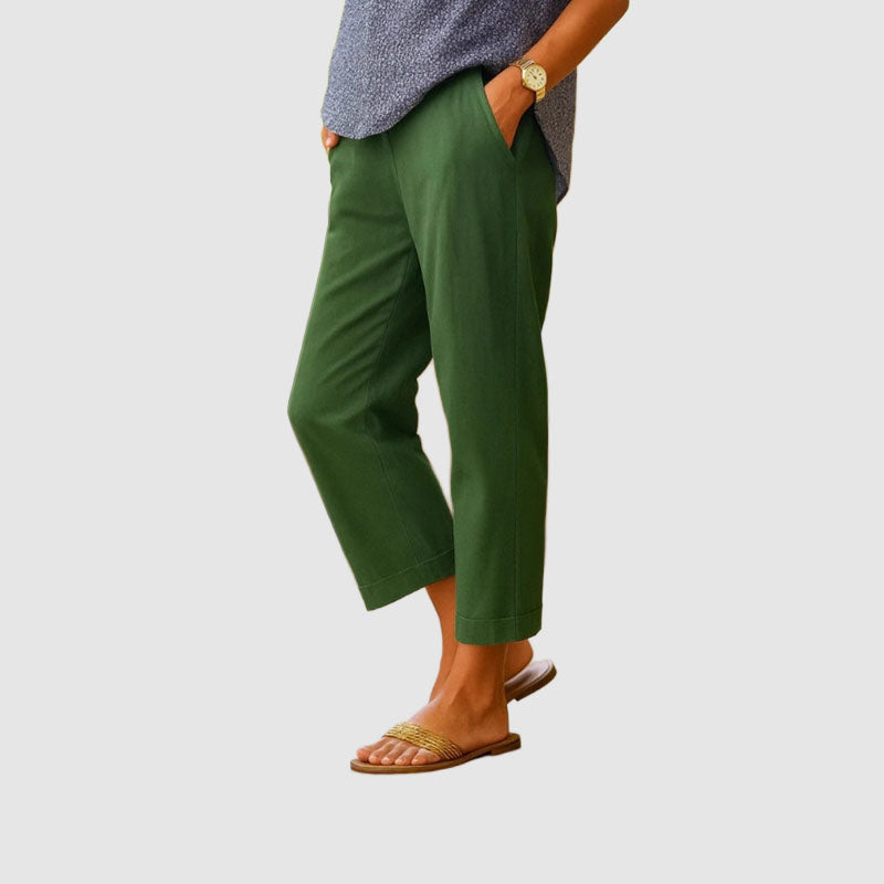Clara - Women's Straight-Leg Linen Pants