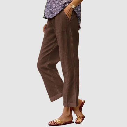 Clara - Women's Straight-Leg Linen Pants
