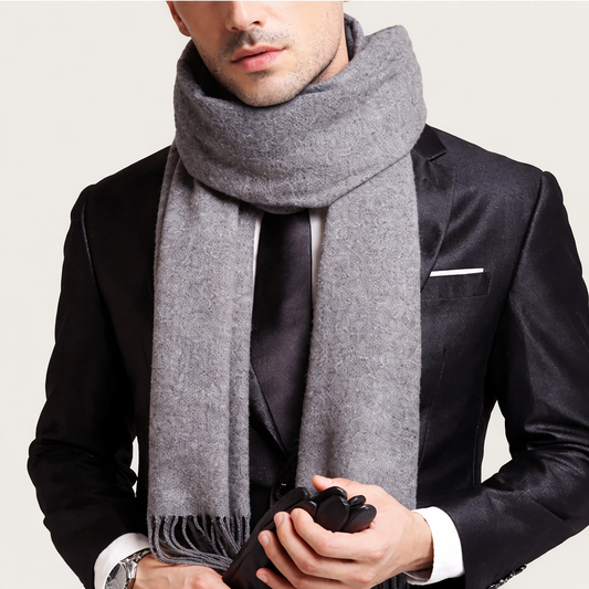 Classic Long Scarf with Fringe Detail