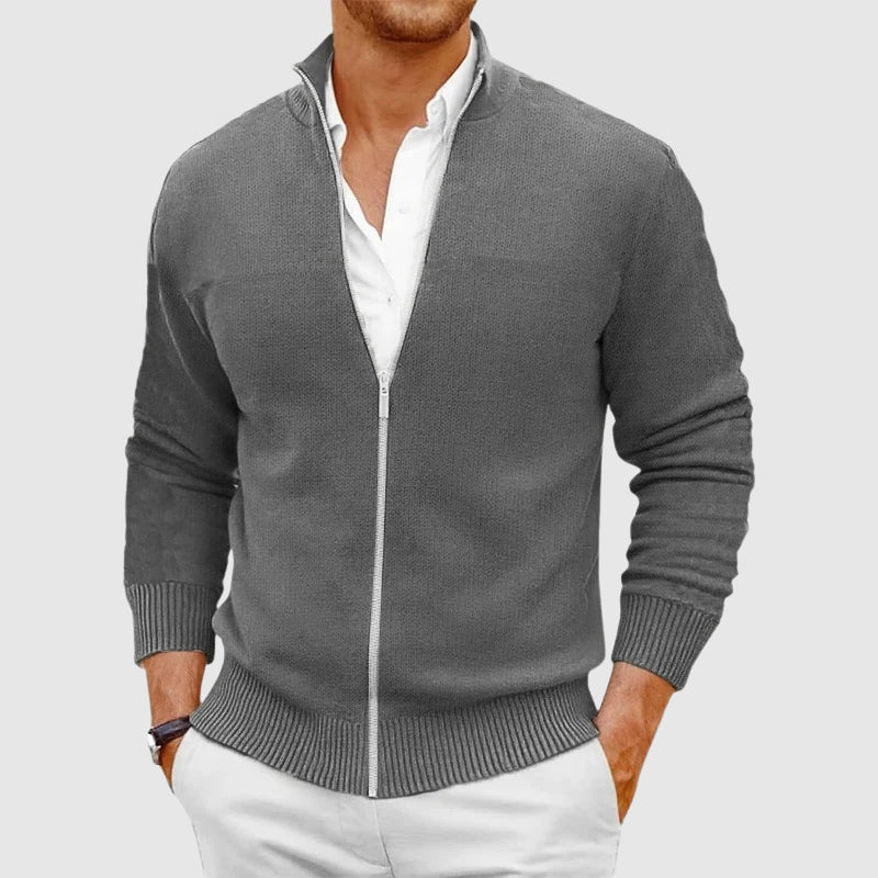 Cold-Ready Essential Men’s Zipper Cardigan