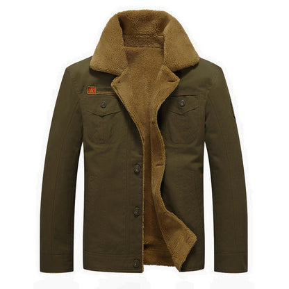 Cotton Jacket for Men with Sherpa Fleece Lining