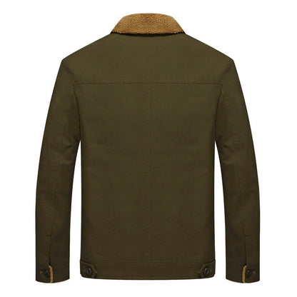 Cotton Jacket for Men with Sherpa Fleece Lining