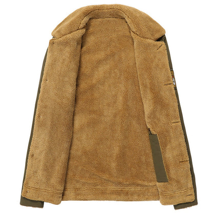 Cotton Jacket for Men with Sherpa Fleece Lining