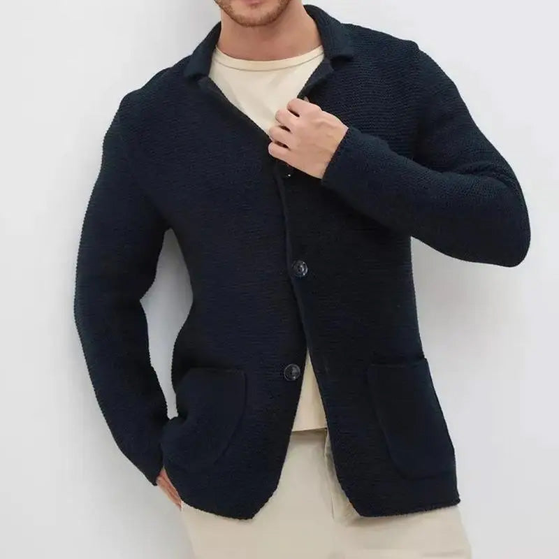Cozy Button-Front Knitted Men's Cardigan