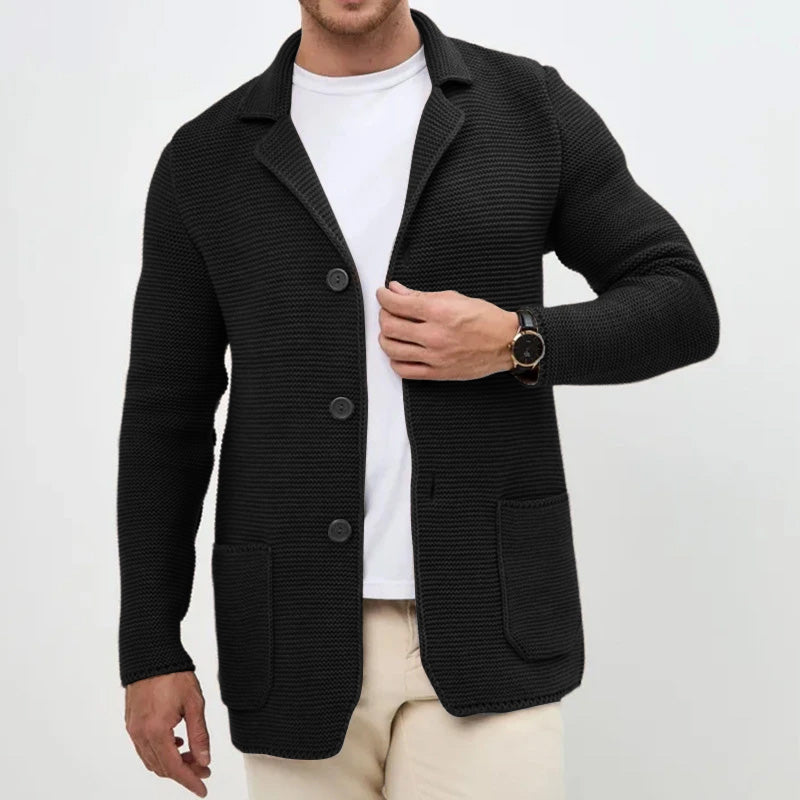 Cozy Button-Front Knitted Men's Cardigan