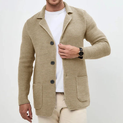 Cozy Button-Front Knitted Men's Cardigan