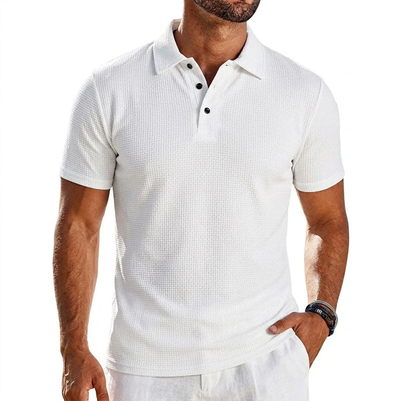 Dawson - Men's Waffle Texture Short Sleeve Polo