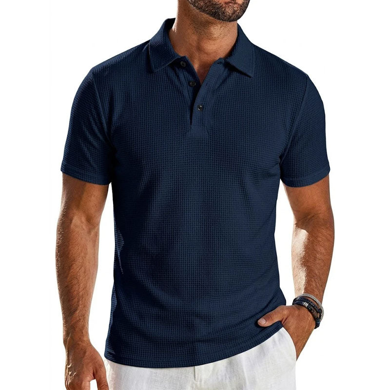Dawson - Men's Waffle Texture Short Sleeve Polo