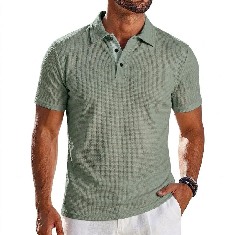 Dawson - Men's Waffle Texture Short Sleeve Polo