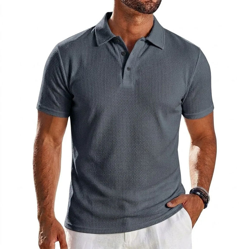 Dawson - Men's Waffle Texture Short Sleeve Polo