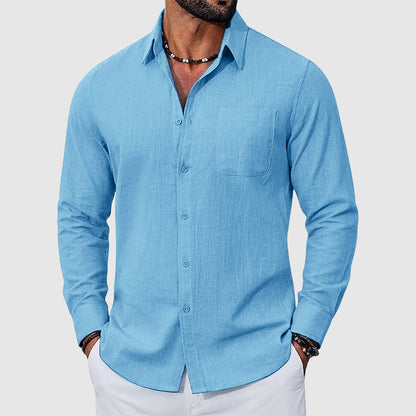 Dean - Men’s Linen Blend Relaxed Fit Shirt