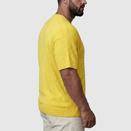 Dennis - Men’s Textured Knit Short Sleeve Sweater