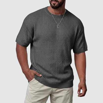 Dennis - Men’s Textured Knit Short Sleeve Sweater