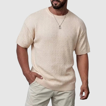Dennis - Men’s Textured Knit Short Sleeve Sweater