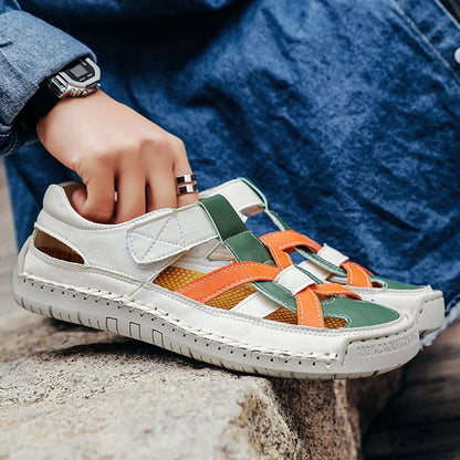 Derek - Men's Woven Cutout Sandals
