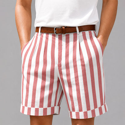Dexter - Men's Vertical Stripe Rolled Hem Shorts