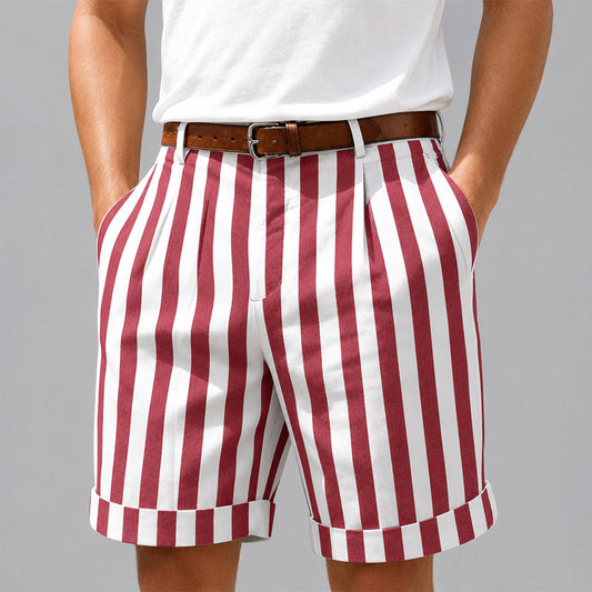 Dexter - Men's Vertical Stripe Rolled Hem Shorts