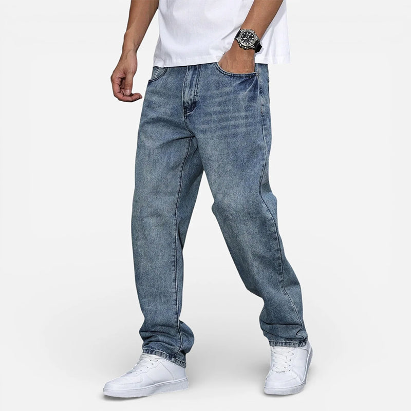 Dylan - Men's Relaxed Fit Washed Denim Jeans