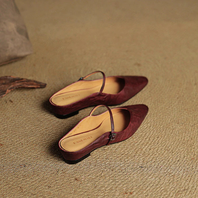 Elegant Genuine Leather Pointed Flats