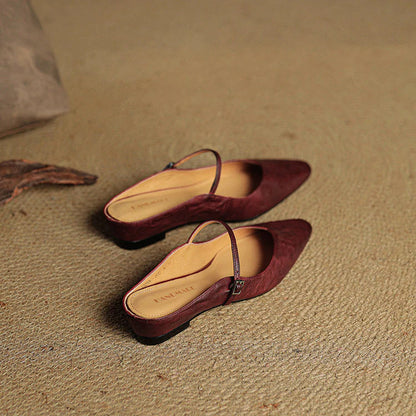 Elegant Genuine Leather Pointed Flats