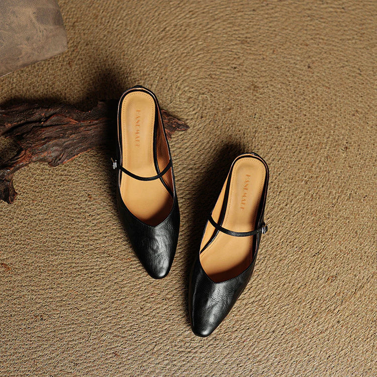 Elegant Genuine Leather Pointed Flats