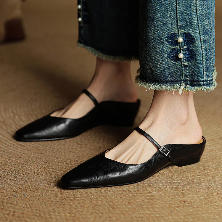 Elegant Genuine Leather Pointed Flats
