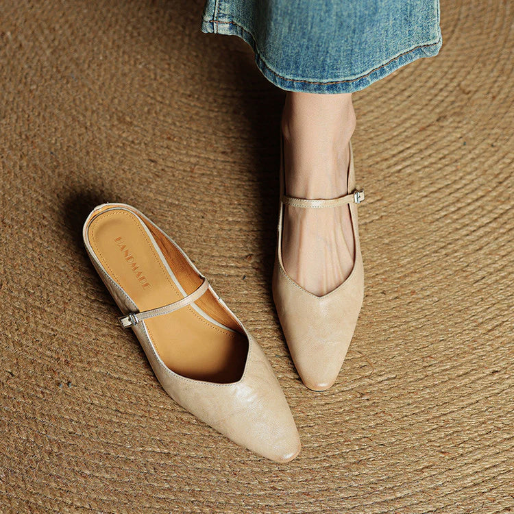 Elegant Genuine Leather Pointed Flats