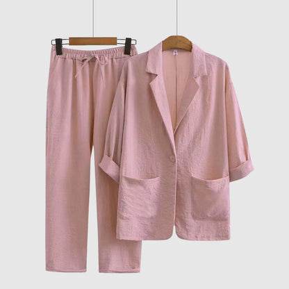 Elise Leroy Breezy Bloom Linen Duo Set