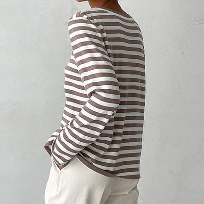 Elise Leroy Chic Striped Long-Sleeve Shirt