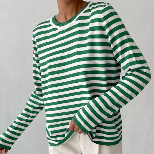 Elise Leroy Chic Striped Long-Sleeve Shirt