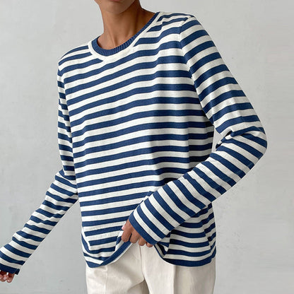 Elise Leroy Chic Striped Long-Sleeve Shirt