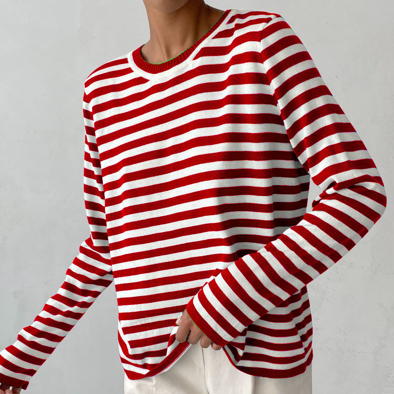 Elise Leroy Chic Striped Long-Sleeve Shirt