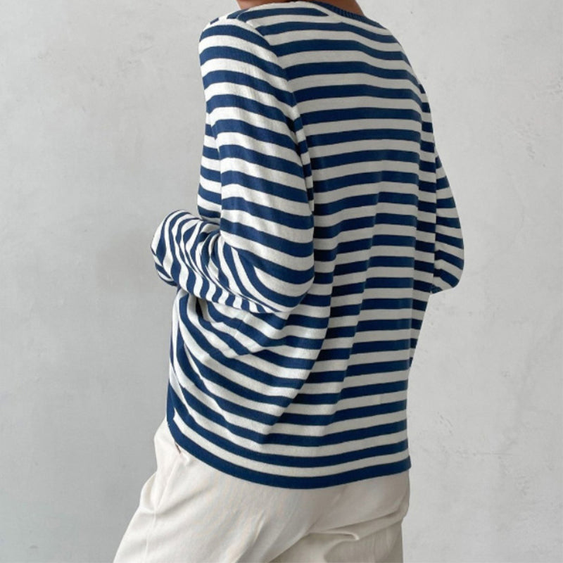 Elise Leroy Chic Striped Long-Sleeve Shirt