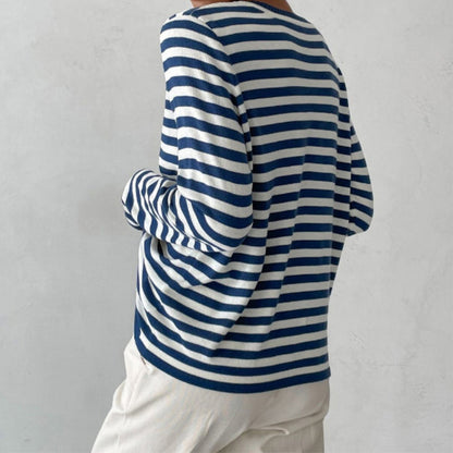 Elise Leroy Chic Striped Long-Sleeve Shirt