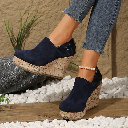 Elise Leroy Cork Wedge Slip-On Pumps