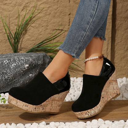 Elise Leroy Cork Wedge Slip-On Pumps